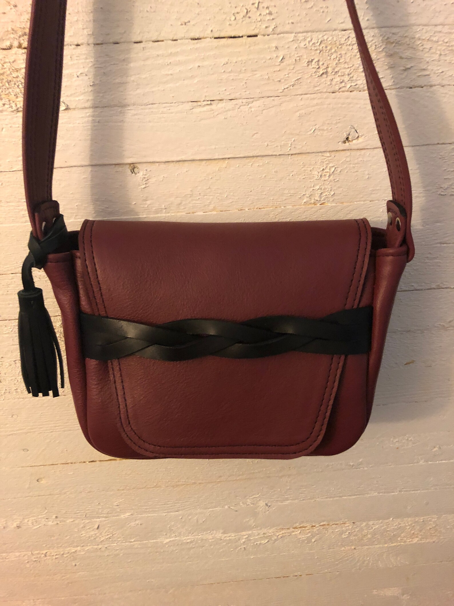 Leather Pocketbook Leather Shoulder Bag Red Leather Etsy