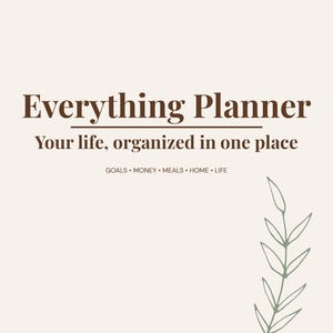 Odaterad Alltingplanerare | Månadsvis, Veckovis, Budget, Måltid, Hem (Digital Nedladdning)