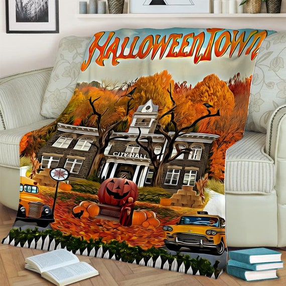 Halloween Town Blanket Halloween Movie Fleece Mink Sherpa Blanket Pumpkin Throw Horror Movies Gift Halloweentown Blanket Etsy Canada