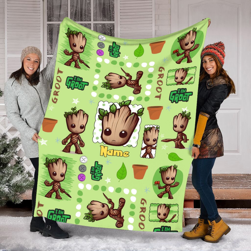 Discover Customized Name Baby Groot Blanket, Guardians Of The Galaxy Blanket