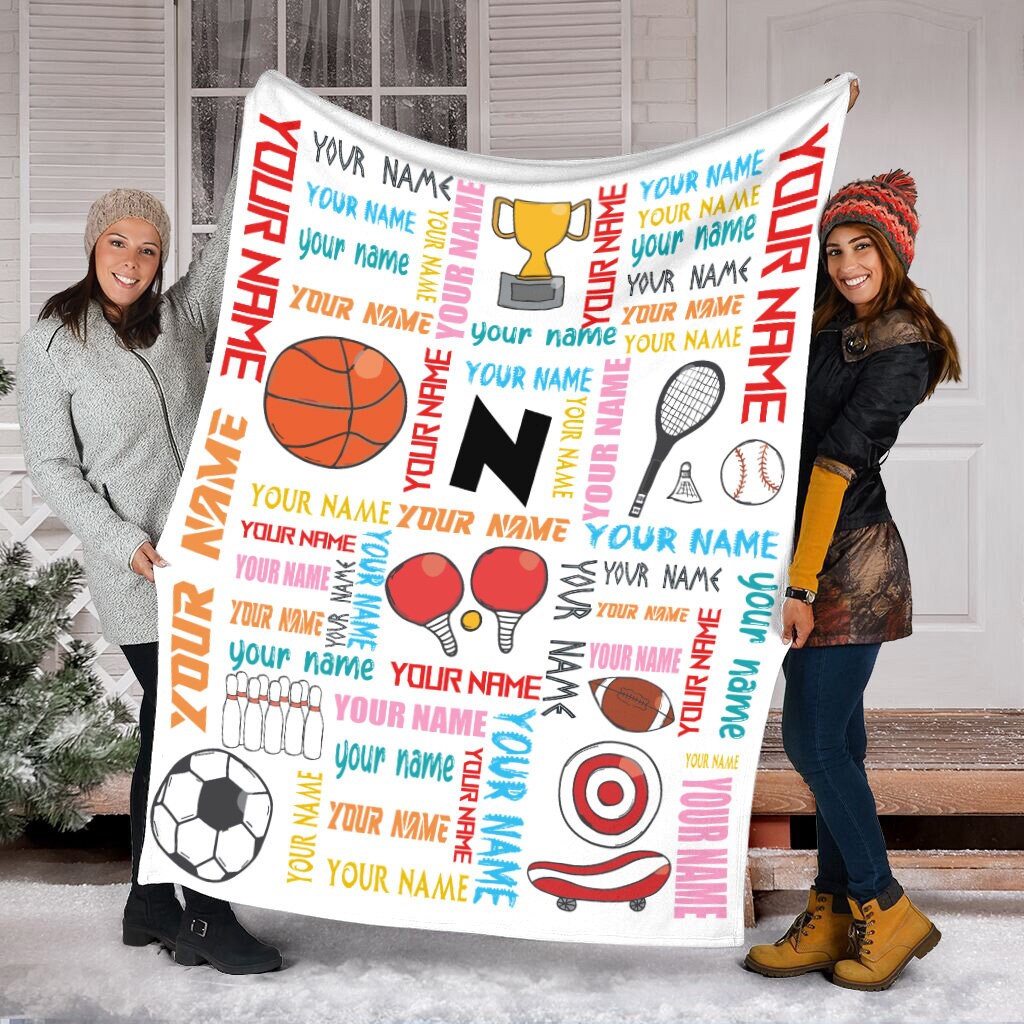 Discover Customized Name Sport Blanket, Volleyball Fleece Mink Sherpa Blanket