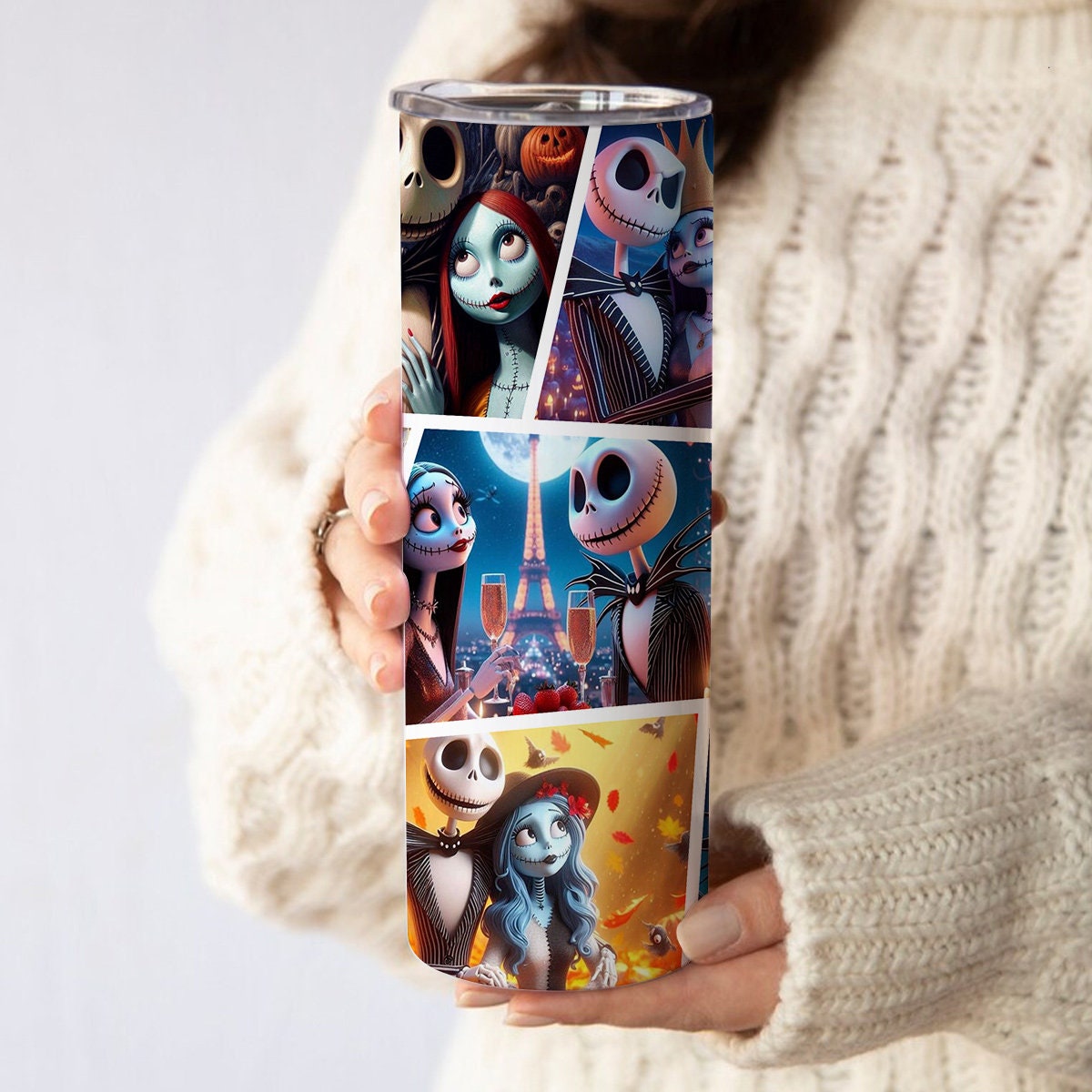 Jack and Sally Stripes Halloween - Nightmare before Christmas
