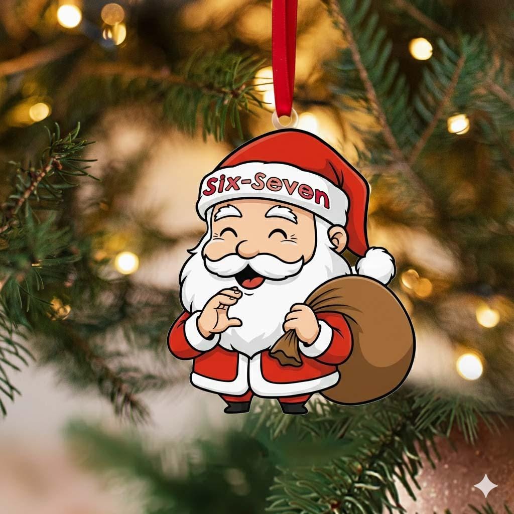 Discover Six Seven Christmas Ornament, Funny Number Meme Ornament, 6 7 Christmas Tree Decoration, Christmas Gift for Kids, Gen Alpha Humor Ornament