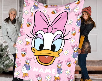 Personalized Name Disney Daisy Duck Blanket, Daisy Duck Blanket