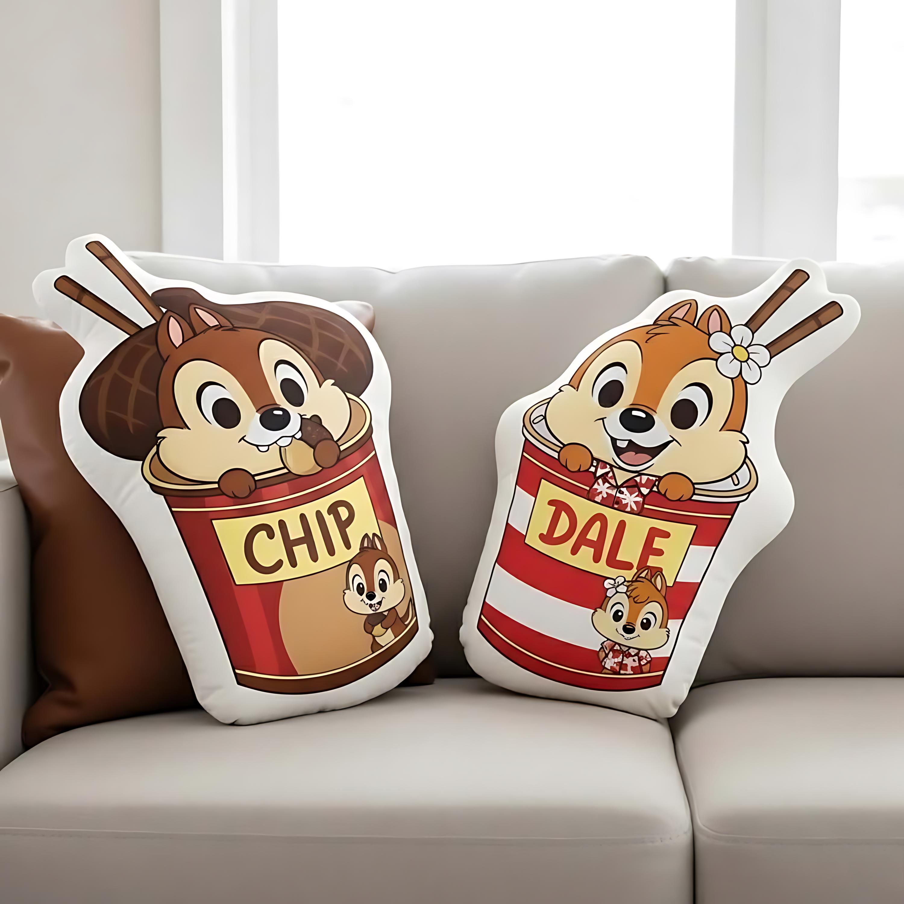 Discover Disney Chip N Dale Pillow, Custom Disney Couple Ugly for Kids, Shaped Pillow, Disney Cartoon Pillow