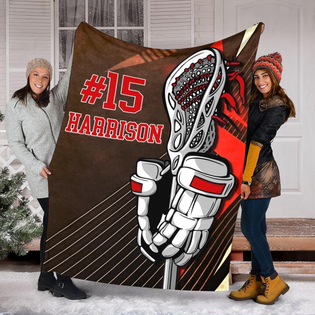 Discover Personalized Name Lacrosse Blanket, Custom Lacrosse Player Blanket, Sport Blanket