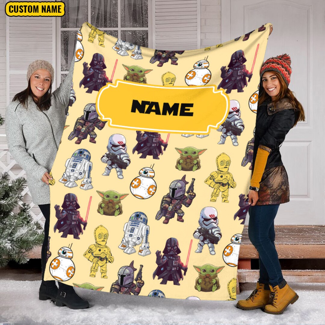 Custom Name Star Wars Blanket , Star Wars Characters Blanket, Baby Yoda