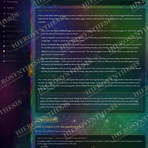 May include: A digital document titled Ada Vance - Complete Numerology, featuring a dark green background with white text. The page explains numerology methods, including a letter table with letters A through Z and corresponding numbers 1 through 9.