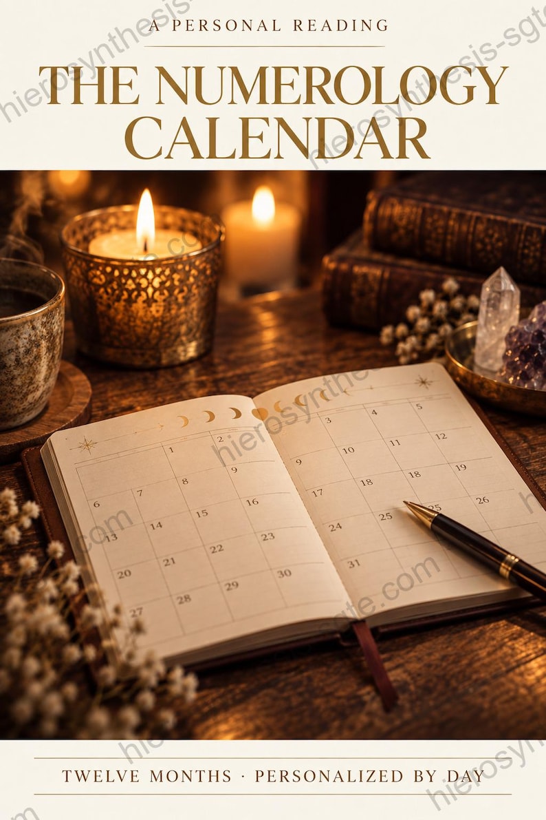 Personalized Numerology Calendar, Your 12 Month Personal Year Guide by Day, Digital Planner image 1