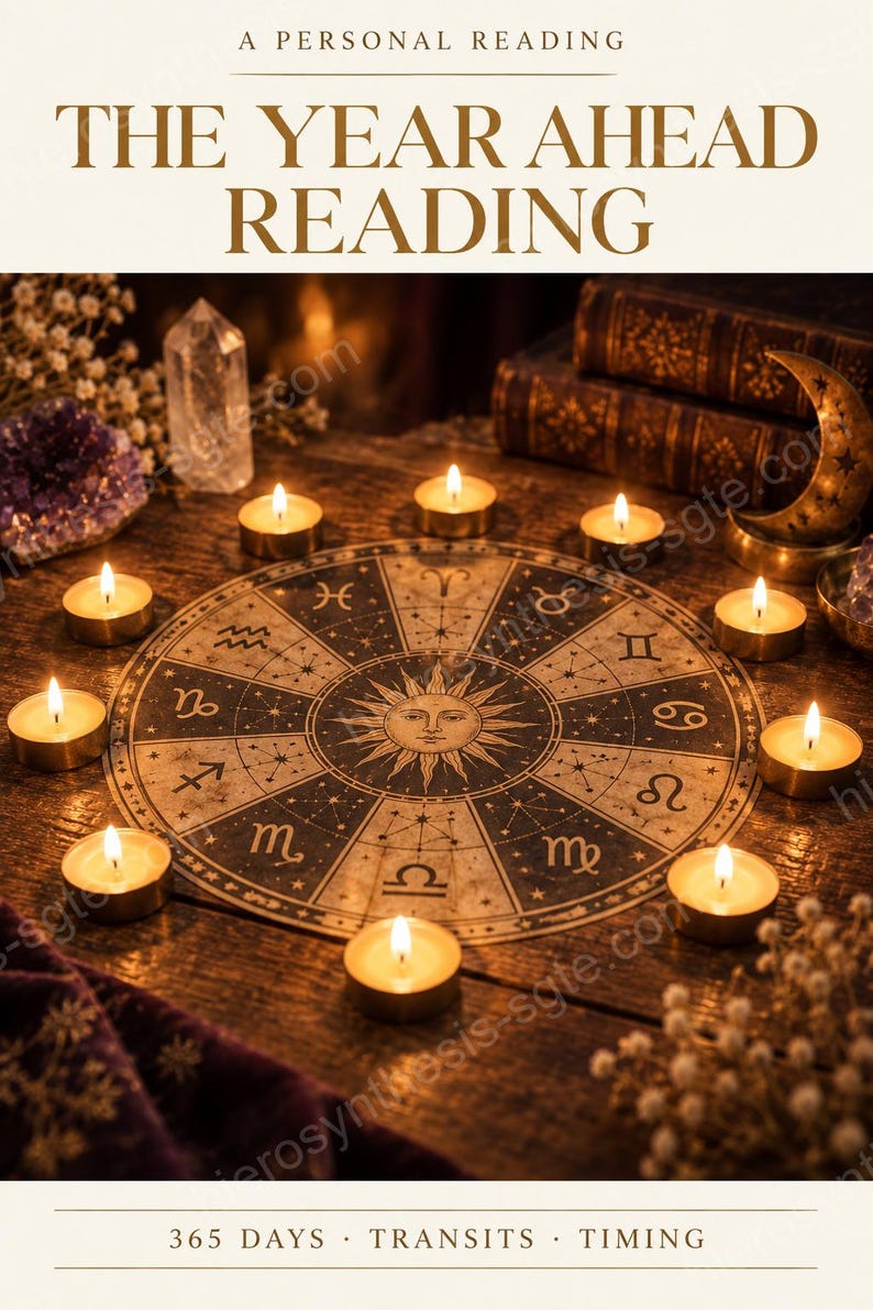 Personalized Year Ahead Astrology Reading, 365 Day Forecast from Your Birth Chart, Digital Report image 1