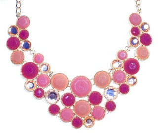 Cyclamen & Cotton Candy Pinks Set Off this Light Collar Necklace!