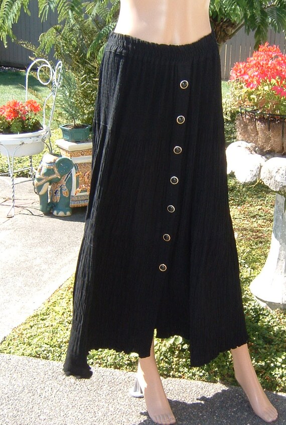 Black Crinkle 3 Tiered Skirt by MZM Sport Women s Size Large Etsy