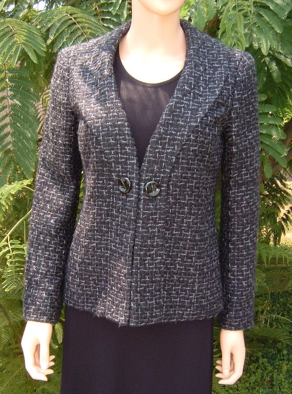 CLASSIQUES ENTIER Atelier Stunning Tweed Princess Cut Jacket Fully Lined With Front Clip and Buttons Shawl Collar and Back Vent Size Small Etsy Australia