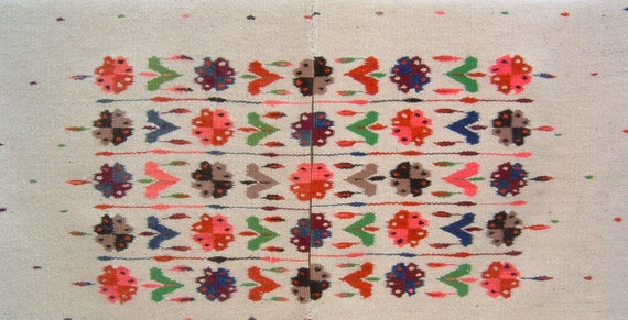40s Serape Saltillo Mexican Poncho/Blanket Handwo… - image 3