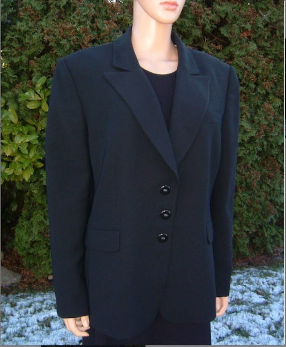 TAHARI Suit Jacket Cool Black, 100% Polyester, Single Breasted, Notched  Collar, Flap Pockets, and Fully Lined Size 18 