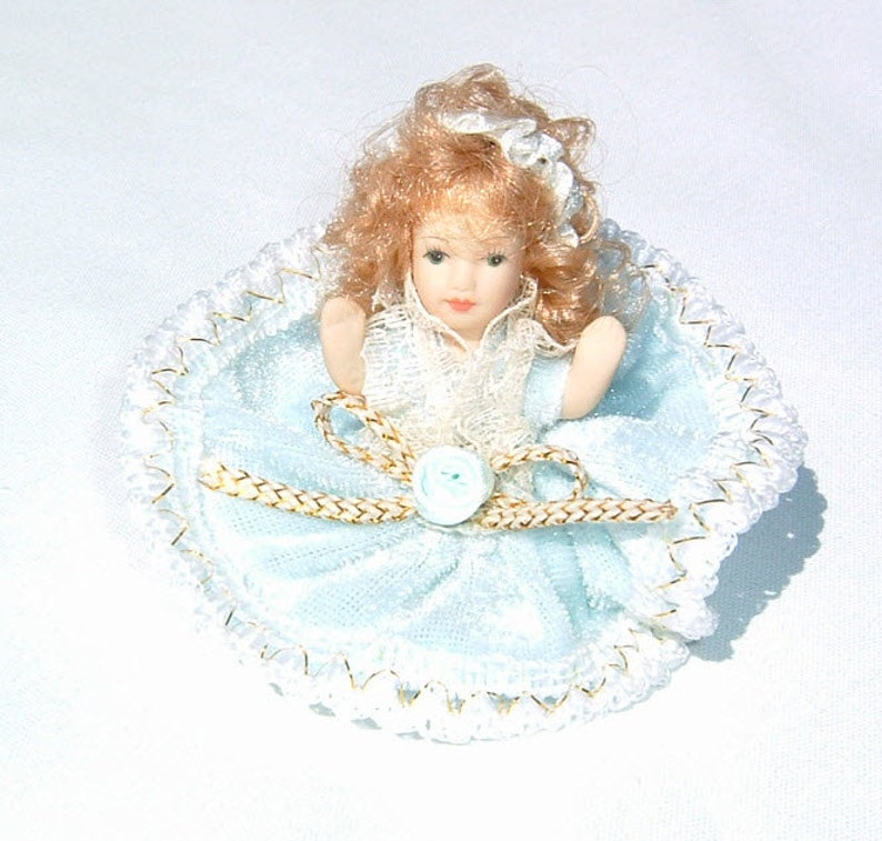 1980s Pretty PORCELAIN FIGURINE MINIATURE Doll image 5