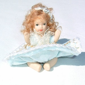 1980s Pretty PORCELAIN FIGURINE MINIATURE Doll image 3