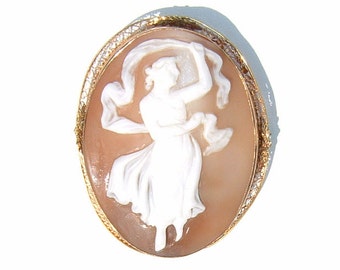 1910s 10k Gold Framed CAMEO Convertible  Brooch and Pendant