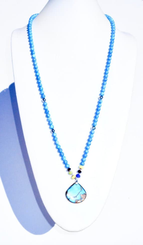 Summertime Southwest Charm Cerulean Colored Beaded