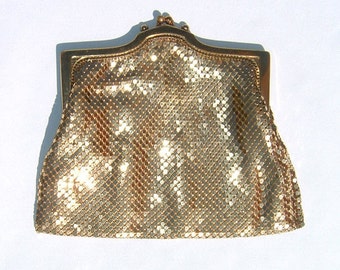1930s Stunning Goldenrod MESH BAG by Whiting and Davis