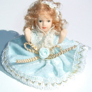 1980s Pretty PORCELAIN FIGURINE MINIATURE Doll image 4