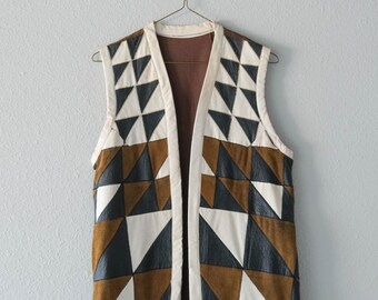 Vintage Heavy Turkish Geometric Tunic Vest Jacket