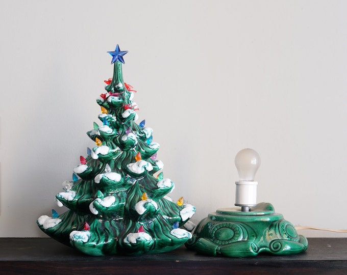 Vintage Ceramic Lit Christmas Tree Etsy