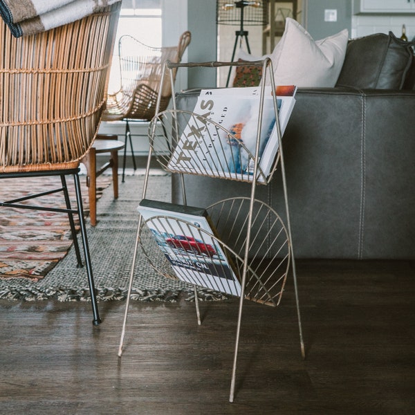 Vintage Two Level Magazine Rack