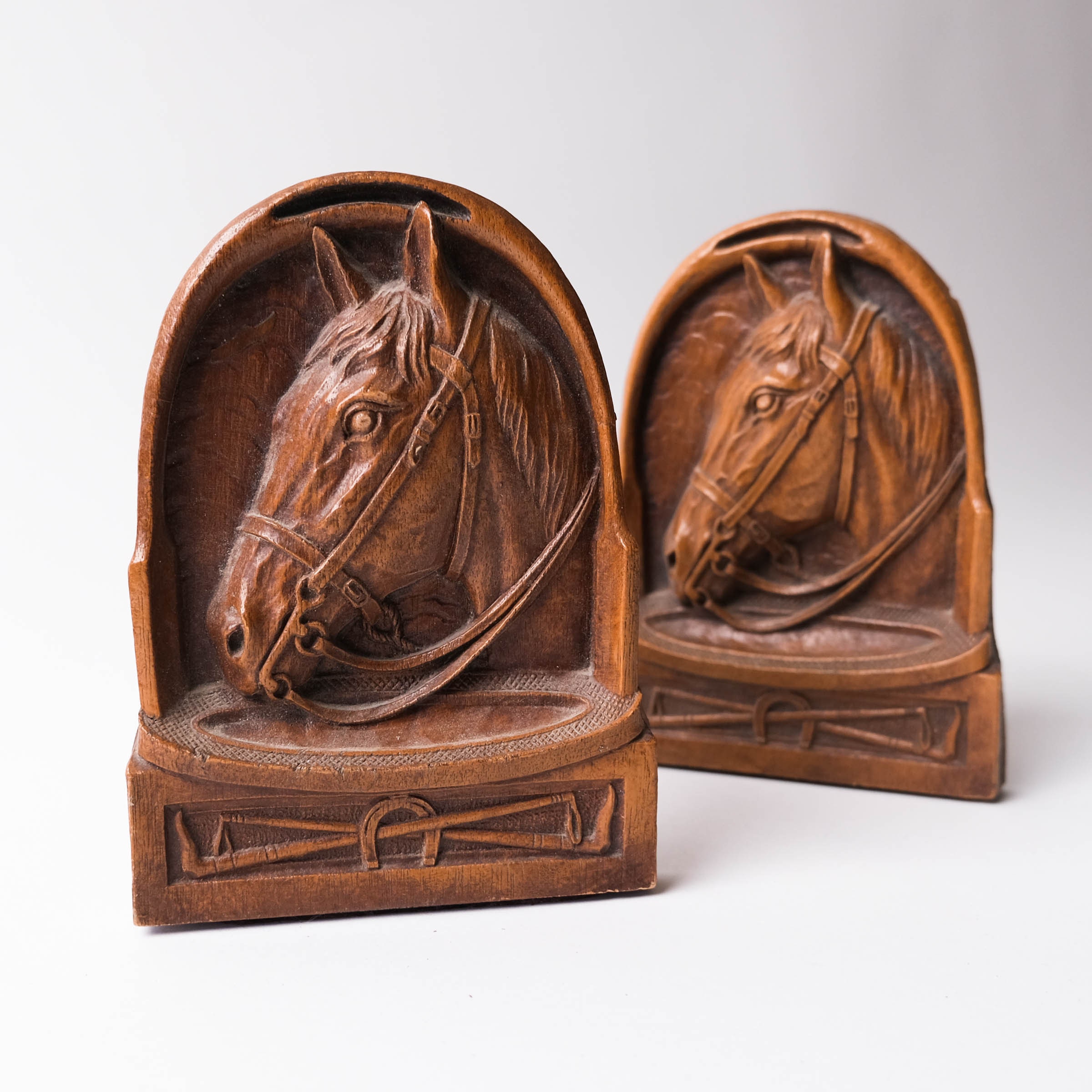Vintage Horse Head Bookends Library Decor Etsy