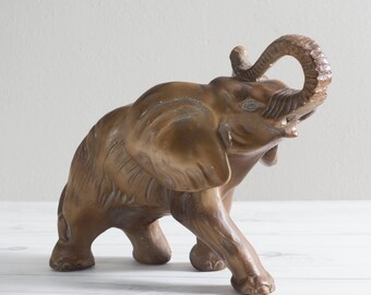 10" Vintage Plaster Elephant