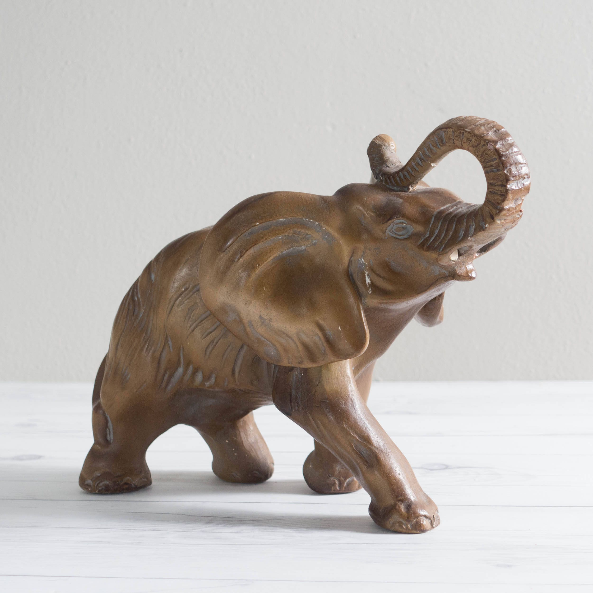 Vintage 10 Plaster Elephant Statue | Etsy