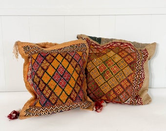 Vintage Turkish Saddle Bag PAIR | Middle Eastern Salt Bag Textile