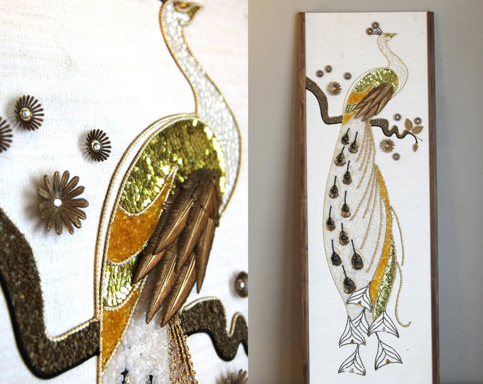 Vintage Glam Gold Peacock Wall Hanging Etsy