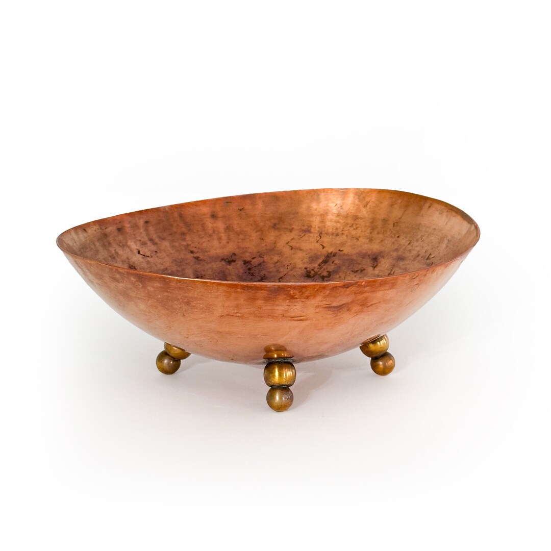 Vintage Sciarrotta Footed Copper Bowl for Frederik Lunning Inc Etsy