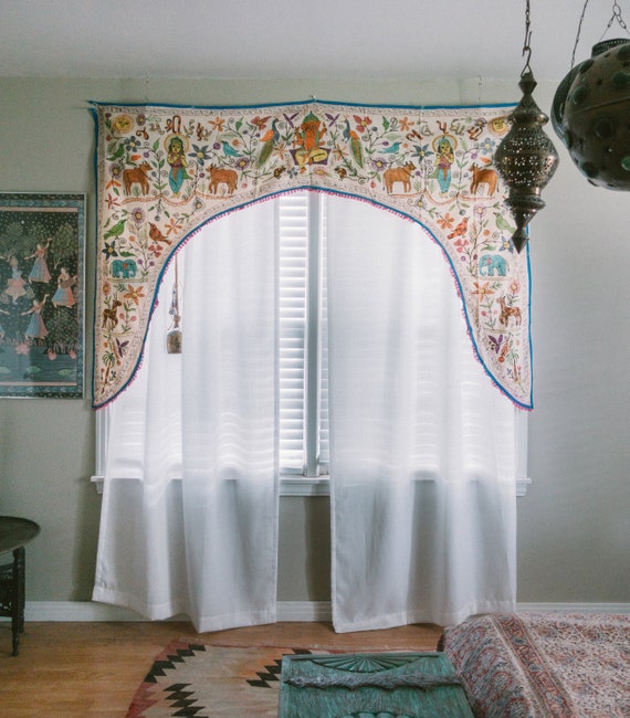 Indian Curtain Panel Vintage Handmade Toran Door Curtain Etsy