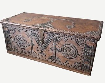 19th Century Teak Brass Studded Zanzibar Chest | Antique Shirazi Dowry Trunk