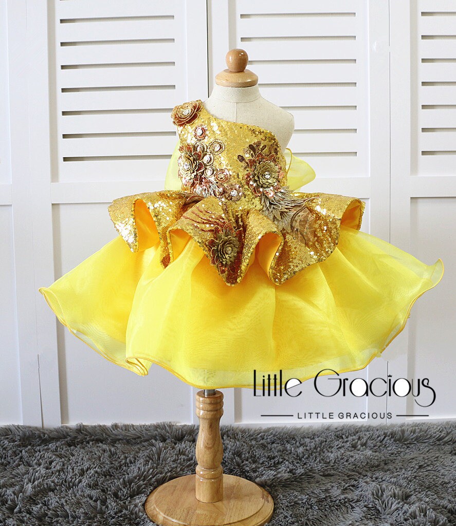 gold pageant gown