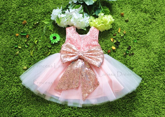 rose gold sequin toddler dress