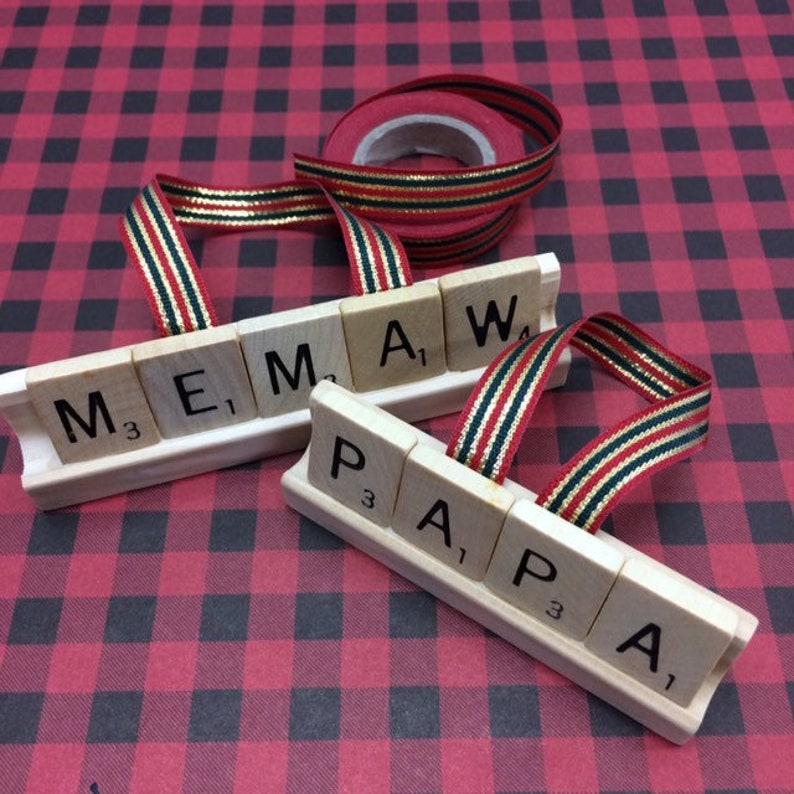 CUSTOM Word Ornament Personalized Ornament Letter Tile Art Etsy