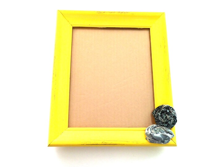 Yellow Picture Frame Bright Yellow Painted Frame With Etsy