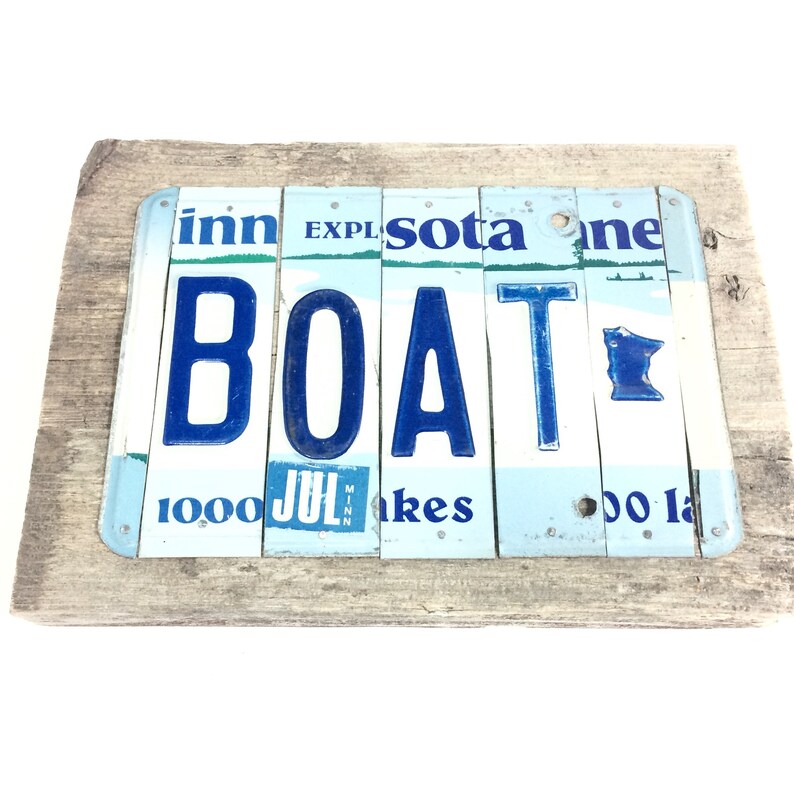 License Plate Sign Boat Minnesota MN Summer Cabin Sign Etsy