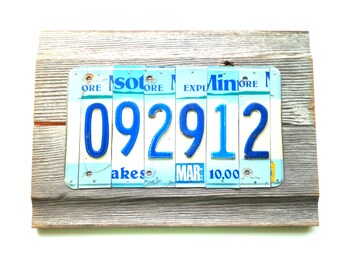 Wedding Photo Prop, Save the Date Sign, Custom Date Sign, License Plate Decor, Rustic Reclaimed Art, Special Date Decor,Rustic Wedding Decor