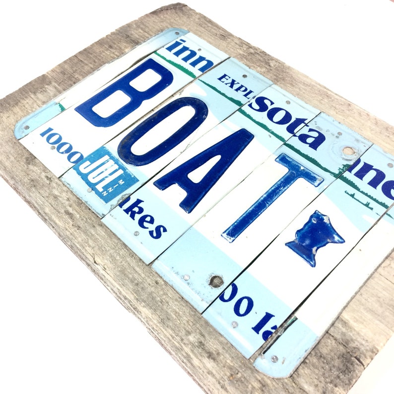License Plate Sign Boat Minnesota MN Summer Cabin Sign Etsy