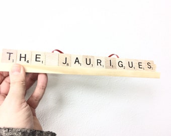 CUSTOM Long Scrabble Ornament, Extra Large Ornament, Childs Name Decoration, Large Scrabble Ornament, Custom Family Name Gift, Word Art Gift