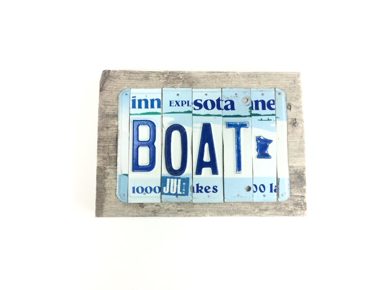 License Plate Sign Boat Minnesota MN Summer Cabin Sign Etsy
