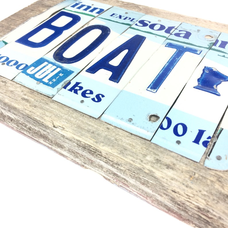 License Plate Sign Boat Minnesota MN Summer Cabin Sign Etsy