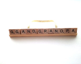 CUSTOM Long Scrabble Ornament, Extra Large Ornament, Childs Name Decoration, Large Scrabble Ornament, Custom Family Name Gift, Word Art Gift