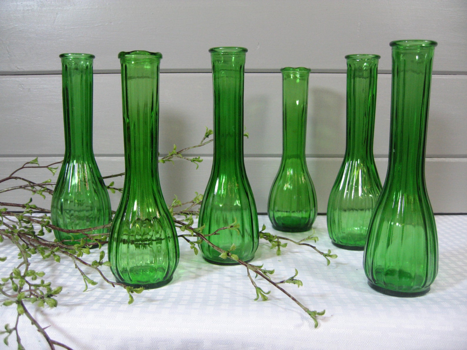 Green Bud Vases Flower Vases Spring Decor Organic Wedding Etsy Israel