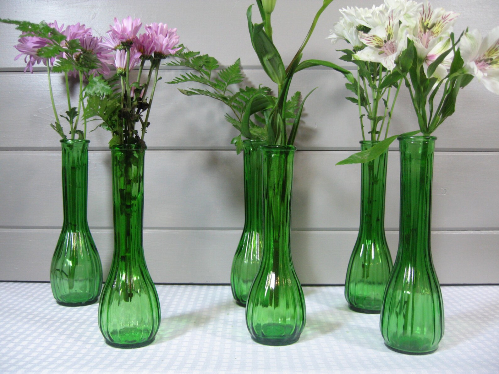 Green Bud Vases Flower Vases Spring Decor Organic Wedding Etsy Israel