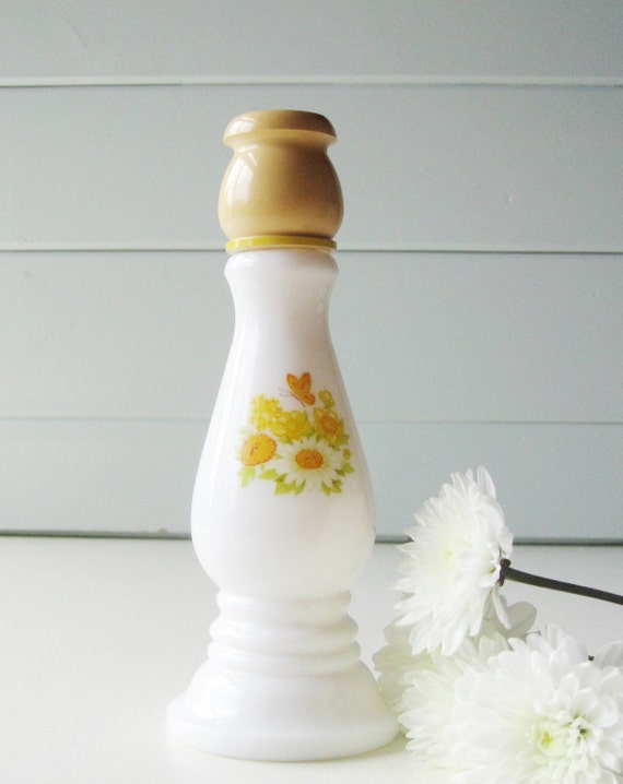 Avon Candle Holder Avon Milk Glass Bottle Perfume Bottle Etsy